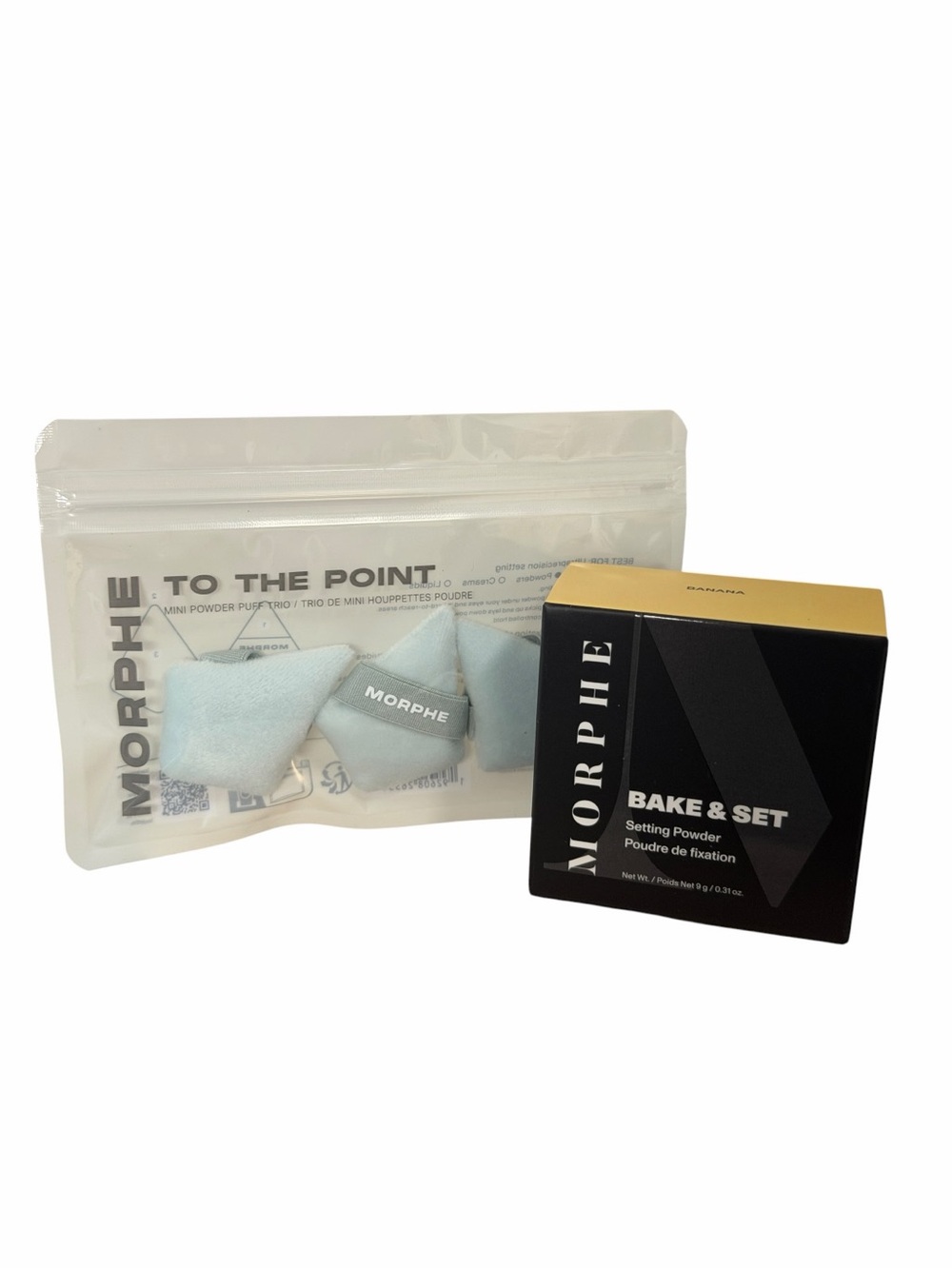 Morphe To the Point Mini Powder Puff Trio & Morphe Bake & Set Setting Powder